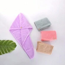 1/2/3 件装超细纤维干发毛巾、柔软吸水头巾、舒适干发帽及浴室配件 - 彩色 - 查看 1