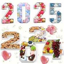 1pc 0-9 Number-Shaped Fruit Candy Cardboard Box, Anniversary Chocolate Candy Tray, Fruit Biscuit Dessert Plate, Dessert Display Stand, Ideal For Birthday Holiday New Year's Party Table Decorations,Christmas