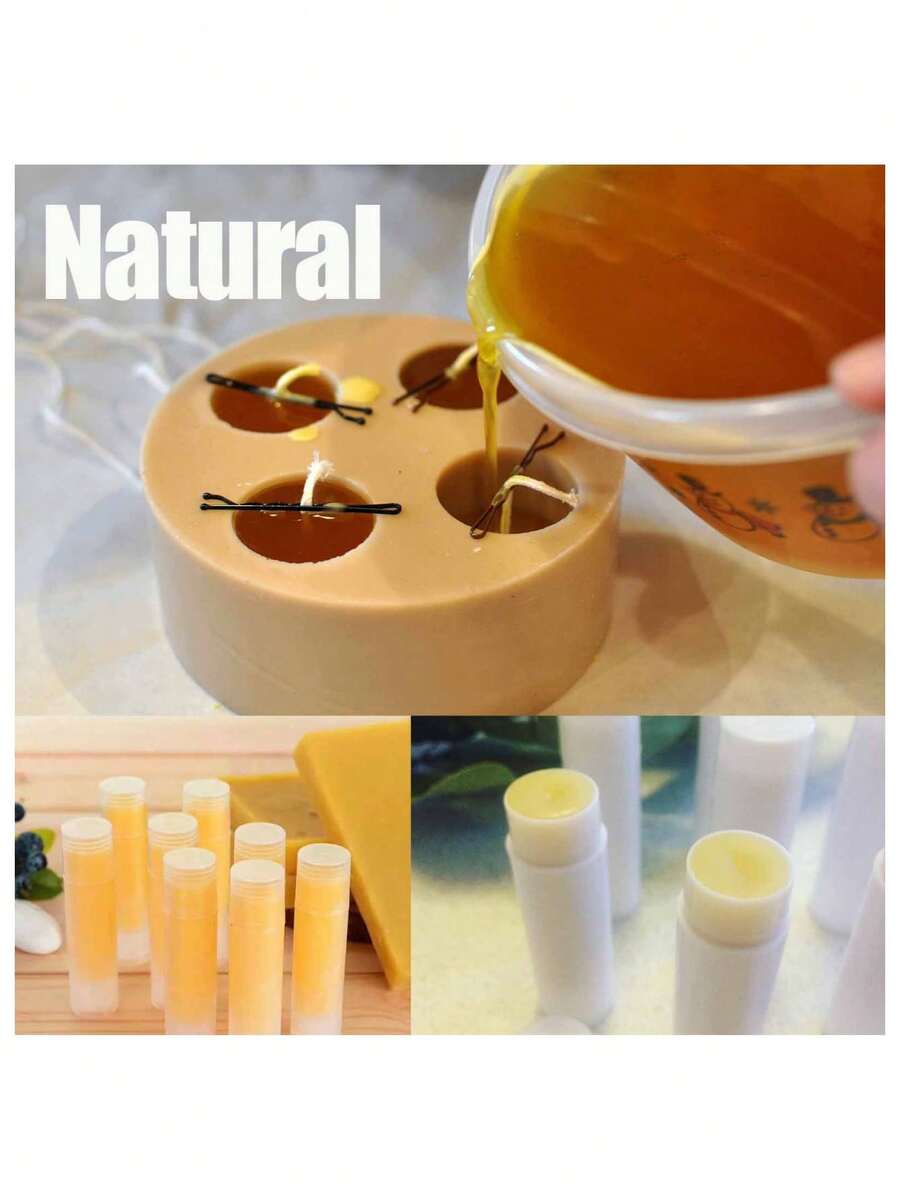 天然蜂蜡颗粒，多用途化妆品制作原料，DIY护肤品，润唇膏，蜡烛制作，新旧版本随机 - 查看 1