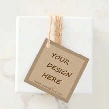 50/100 2.3-Inch Custom Square Hang Tags Jute Twine Printable DIY Paper Labels For Wedding Party Packaging, Thank You Tags - Pattern - View 6