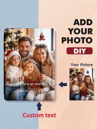 Customized Image & Text IPad Protective Case, Compatible With IPad Mini 4/5/6/7, IPad 10th Generation, Tab S7/S7 11-Inch, Tab A9 Plus 10.95-Inch, DIY Family, Couple, Pet Customized Christmas & New Year Gift, Customized & Tablet Protective Case Stylish, Unique, Customized Ideal Gifts For Him, Ideal Gifts For Her Boyfriend, Girlfriend, Family, Friends, Grandparents, Couple, Pet Lovers For Anniversaries, For Birthdays, For Graduation, For Weddings, For Prom, For Mother's Day, For Father's Day