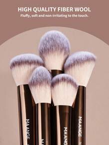 MAANGE 15pcs Professional Makeup Tools Set With Velvet Bag,13pcs Soft Long Aluminum Tube Makeup Brush Set+2pcs Powder Puffs Accessories,Powder Brush Contour Brush Blush Brush Highlight Brush Eyeshadow Brush Eyebrow Brush Eyelash Brush Shadow Brush Blending Brush Smudge Brush,Makeup Tools With Soft Fiber For Easy Carrying,Brush For Travel,Gift For Women&Girls