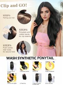 Clip In Hair Extensions, Orange 24 Inch 6 Pieces Invisible Hair Clip, Made Of Soft Synthetic Fiber, Natural Wave Roll Suitable For Women's Daily Use - Dirty Orange - View 6