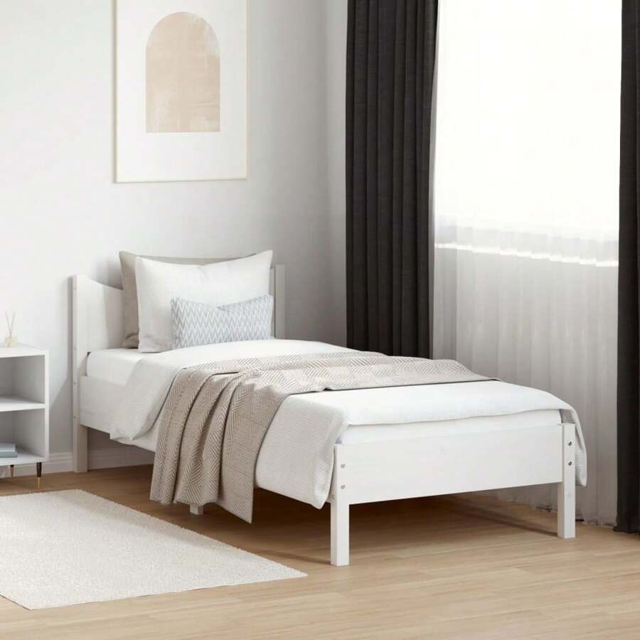 VidaXL Solid Wood Bed Without Mattress White 90x190 Cm Pinewood