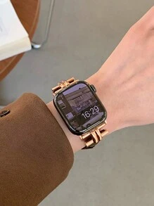 1 件兼容 表带 真皮深棕色优质鳄鱼纹超细纤维皮表带 兼容 表带 S10/9/87 SE654321/38/40/41/42/44/45/49mm 压纹设计 不单调 小腰