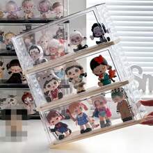 1pc Transparent Storage Box, Single Door Stacked Display Box - Dust-Proof - Blind Box - Suitable For Storing Jewelry, Hand Toys, Stationery, Perfume Cosmetics Storage Rack