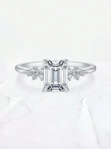 AETOLIA 1 Bộ nhẫn đính hôn bằng bạc Sterling S925 thanh lịch với đá Cubic Zirconia tinh tế thích hợp cho lễ đính hôn hoặc làm quà tặng cho phụ nữ - phong cách A - Xem 10