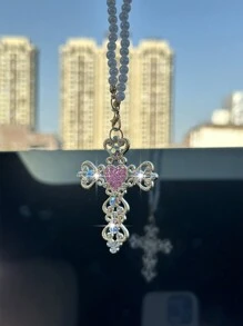 1 Stück Auto Innenraum Anhänger Strass Kreuz Auto Rückspiegel Dekoration Auto Innenraum Dekoration