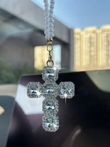 1 Stück Auto Innenraum Anhänger Strass Kreuz Auto Rückspiegel Dekoration Auto Innenraum Dekoration