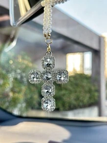 1 Stück Auto Innenraum Anhänger Strass Kreuz Auto Rückspiegel Dekoration Auto Innenraum Dekoration