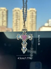 1 Stück Auto Innenraum Anhänger Strass Kreuz Auto Rückspiegel Dekoration Auto Innenraum Dekoration