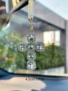 1 Stück Auto Innenraum Anhänger Strass Kreuz Auto Rückspiegel Dekoration Auto Innenraum Dekoration