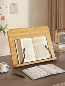 1 Peça Suporte de Leitura Multifuncional de Bambu, Suporte para Livro, Caderno e Laptop para Estudantes, Escritório, Exames
