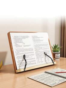 1 Peça Suporte de Leitura Multifuncional de Bambu, Suporte para Livro, Caderno e Laptop para Estudantes, Escritório, Exames