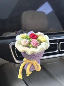 1pc Car Air Outlet Decoration Yarn Hand-Held Flower Car Air Conditioning Decoration(Random Color Scheme)