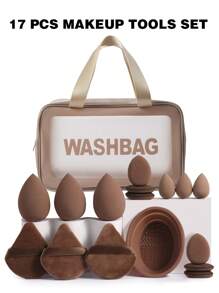 Bộ dụng cụ trang điểm 16/17/46/47 sản phẩm bao gồm: 1 túi đựng đồ vệ sinh cá nhân và mỹ phẩm đa năng có khóa kéo chống nước + Bộ 30 cọ trang điểm + 3 miếng bọt biển trang điểm + 3 miếng bọt biển trang điểm mini + 3 bông phấn hình tam giác + 6 bông phấn khí mini + 1 dụng cụ vệ sinh cọ trang điểm, Bộ cọ, Bộ cọ trang điểm, Bộ cọ trang điểm, Bộ trang điểm hoàn chỉnh, Bộ cọ trang điểm, Bộ trang điểm hoàn chỉnh, Bộ cọ, Bộ cọ trang điểm, Bộ quà tặng trang điểm, Bộ - Nhiều màu - Xem 13