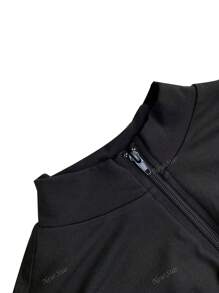 Conjunto de 3 piezas de mujer de estilo europeo para otoño e invierno: Cardigan + Top ajustado con cremallera + Pantalones de pierna ancha