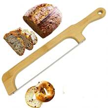 1 pieza Cuchillo cortador de pan de masa madre, cortador de pan para pan casero, cuchillo de arco para masa madre, sierra para pan para pan casero, diseño de arco de violín, cuchillo para masa madre para rebanar - color de registro - Ver 1