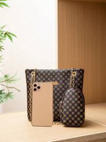 Women's Minimalist Fashion Chain Bag Set - Multicolor - View 4