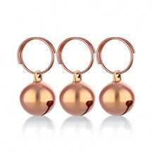 3 件装狗铃铛吊坠配件，圆形宠物项圈铃铛，用于训练狗狗，1 英寸尺寸（浅金色、玫瑰金、银色、黑色） - 金色 - 查看 8