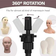 Mannequin Tripod Stand Wig Stand Tripod Mannequin Head Stand, Adjustable Holder For Cosmetology Hairdressing Training