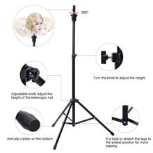 Mannequin Tripod Stand Wig Stand Tripod Mannequin Head Stand, Adjustable Holder For Cosmetology Hairdressing Training