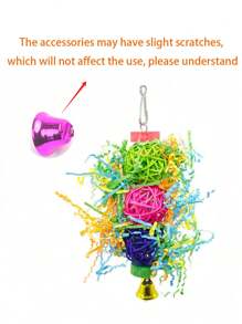 1 đồ chơi nhai cho vẹt, bóng mây vụn, đồ chơi chim bằng gỗ (Màu phụ kiện được gửi ngẫu nhiên) - Nhiều màu - Xem 3