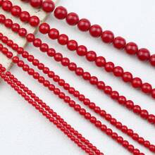 4/6/8/10/12 毫米天然和合成红珊瑚珠，圆形散珠隔珠，适用于 DIY 手链、项链、耳环、时尚珠宝制作、工艺配件 - 紅珊瑚 - 查看 5