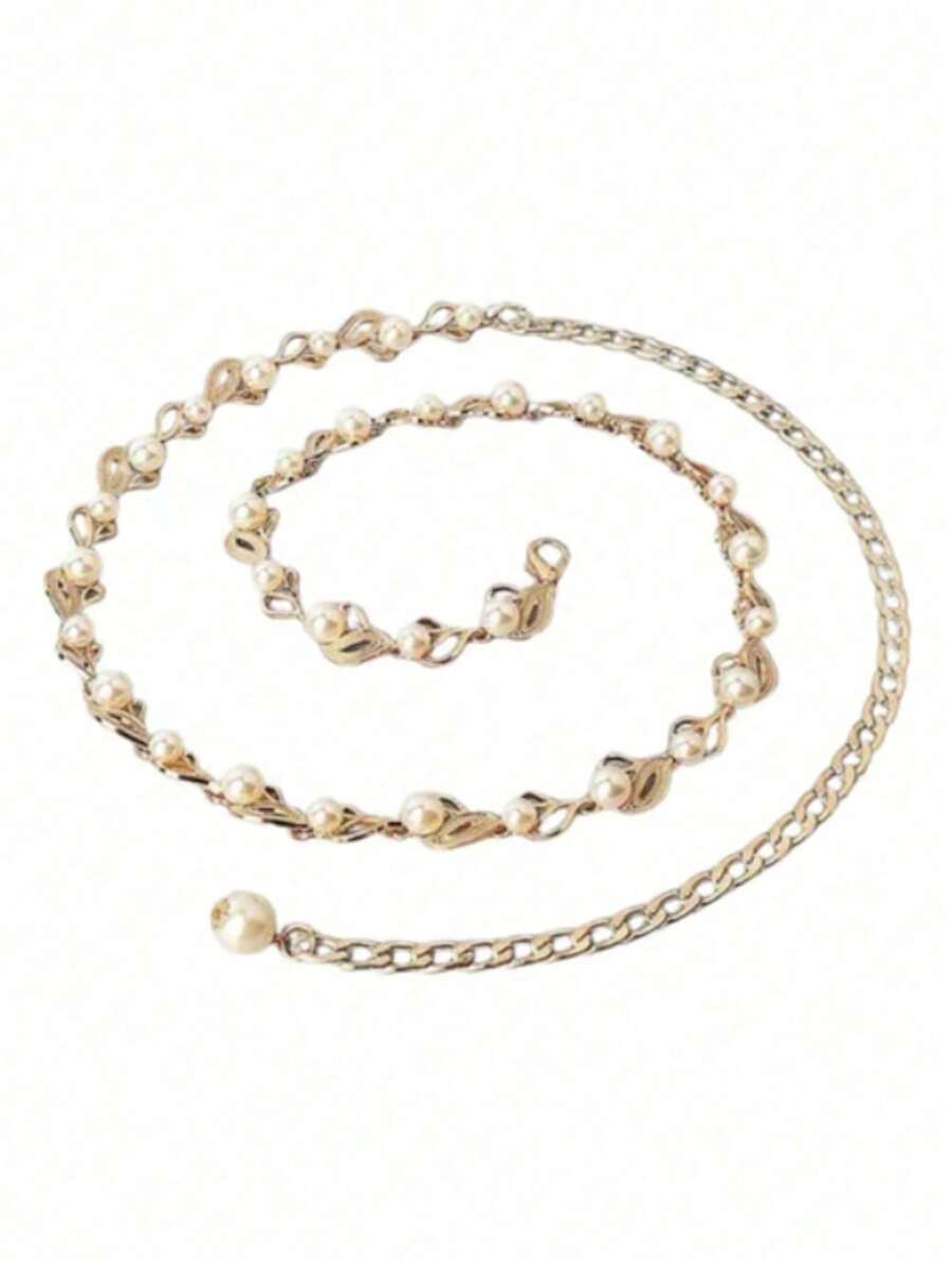 Women's Gold Metal Belts With Chains Fashion Accessory Various Models - BBH-T98 VÀNG - Xem 1