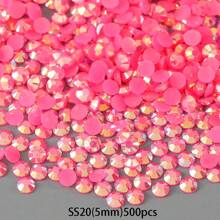 500 颗/1000 颗树脂平底水钻微型果冻宝石，适用于 DIY 工艺品、手机壳、鞋子、衣服装饰，2 毫米/3 毫米/4 毫米/5 毫米/6 毫米 - 玫紅 - 查看 6