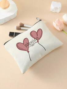 Nuevas bolsas de cosméticos, bolsas personalizadas de texto, se pueden personalizar a su diseño único, las bolsas cosméticas con cremallera de canvas ligeras también son excelentes para comprar monederos, lápices, perfectos para compras, citas, vacaciones, viajes, festivales, fiestas o como regalos, bolsa de maquillaje, accesorios de viaje, artículos de salida de verano