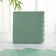 24 件鼠尾草绿色花卉纸盘和餐巾，一次性盘子和餐巾派对用品适合生日、婚礼、派对、家庭野餐 - 鼠尾草綠色 - 查看 5