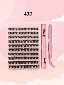 30/40/50/60/80/100D 8-16 mm D Curl Kit de extensión de pestañas con unión de pestañas y pegamento de sellado, grupos de pestañas, herramientas de maquillaje, kit de extensión de pestañas DIY para pegar pestañas,pestañas pestans extensiones de pestañas