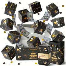 1 件生日快乐惊喜礼物弹出式爆炸礼盒，含 10/16 个弹跳盒，生日快乐惊喜礼盒，现金爆炸礼盒，爆炸礼盒现金礼盒，适合情人节、毕业典礼、生日、周年纪念礼物