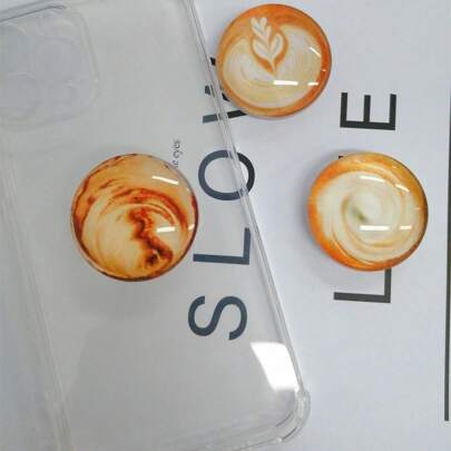 Cute Coffee-Themed Mobile Phone Holder, Universal Phone Stand, Suitable For Various Phone Cases, Portable Luxury Design, Lightweight And Exquisite, Convenient To Carry And Decorate