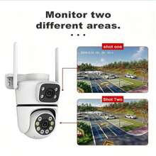 1 件 2K 双镜头智能安全摄像头，1080P 2 镜头/双视图 2.4G Hz WiFi 1080P 高清监控摄像头，IPX5 防水 WiFi 摄像头，家庭安全智能摄像头，适用于老人/婴儿/宠物护理，自动跟踪/人体检测/双向音频/3 夜视，USB 供电，支持云存储和 SD 卡（不含卡） - 彩色 - 查看 12