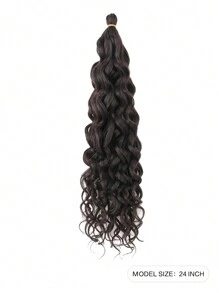 女士卷曲钩针发 GoGo 卷曲钩针发 天然黑色深波浪编织发 合成波西米亚钩针辫子水波钩针接发（18 英寸、24 英寸） - 彩色 - 查看 15