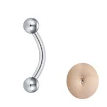 Piercing Jewelry Tongue Rings, Titanium Belly Button Rings, 14G Curved Barbells, Internal Thread Rook Earrings, Eyebrow Lip Belly Piercing Jewelry For Women Men Silvery - Silvery - View 9