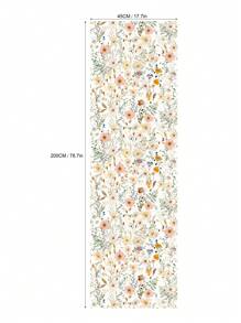 1张花卉植物图案壁纸，花卉自粘壁纸，撕贴式壁纸，浅色背景壁纸，可移除壁纸，适用于客厅、卧室、墙面、家具翻新装饰，尺寸：17.7英寸 x 6.5英尺/9.8英尺 - 彩色 - 查看 14