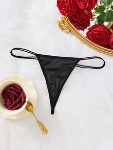 Butterfly Decorated Women's Sexy G-String Panty Lingerie, Black, Rave - Black - View 3