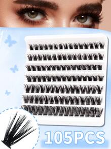 105 sợi mi giả cong, dày, mềm, nhẹ C dài 10-16mm, cụm mi dài hỗn hợp, thích hợp sử dụng hàng ngày, tụ tập, tiệc tùng, du lịch và mọi dịp khác - C - Xem 1