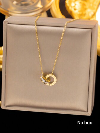 Rostfritt stål romerska siffror Strass inläggningar geometriska hänge Halsband, armband och örhängen Smyckesset, lämplig för dagligt slitage och present