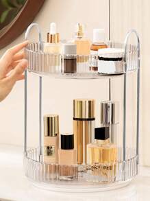 1PC Cosmetics Rotary Storage Rack, Vanity Bathroom Desktop Storage, Suitable For Dressing Table, Bathroom, Kitchen Placement, Rotating Makeup Organizer, 360° Rotating Skin Care Organizer, Bathroom Organizer - Multicolor - View 6