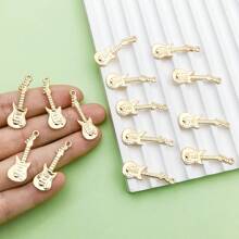 20 chiếc KC Vàng hợp kim Guitar Charm DIY Mặt dây chuyền cho vòng tay Trang sức Thủ công Phụ kiện Trang sức Vật tư - Màu vàng - Xem 3
