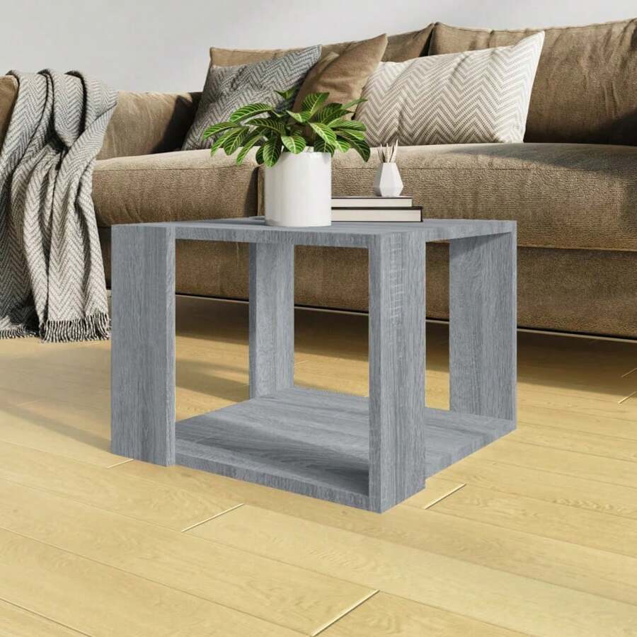 VidaXL Coffee Table Grey Sonoma 40x40x30 Cm Wood Material