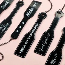 1pc Creative Personalized Metal Book Marker, Black Plated Bookmark Series, Gift For Bibliophile, Women Literature Theme Bookworm, Surprise Gift For BFF Back To School - màu đen - Xem 3