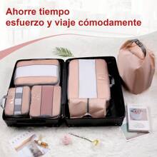 NEWHEY 压缩收纳袋旅行收纳袋 6 件套防水收纳袋适用于旅行必需品收纳袋带鞋袋、内衣袋、洗衣袋 - 查看 7