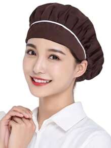 1pc Fashionable Catering Work Cap, Chef Kitchen Hat, Anti-Oil Mesh Cap For Men & Women, Prevents Hair Loss For Restaurant & Food Factory - Multicolor - View 5