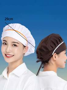 1pc Fashionable Catering Work Cap, Chef Kitchen Hat, Anti-Oil Mesh Cap For Men & Women, Prevents Hair Loss For Restaurant & Food Factory - Multicolor - View 2