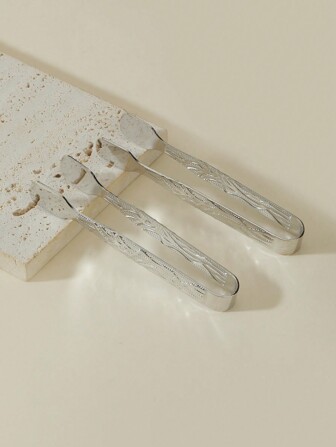 2 件金色和银色图案金属夹